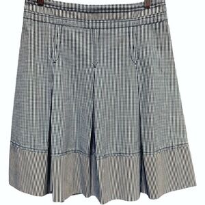 Sportmax Code MaxMara Gingham Pleated Casual Tailored Skirt‎ Cotton 10 $595 NEW